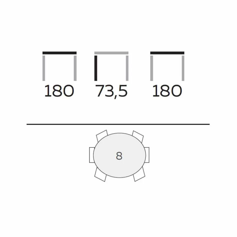 Table à manger ronde design en grès poli et bois Made in Italy - Madame Viadurini