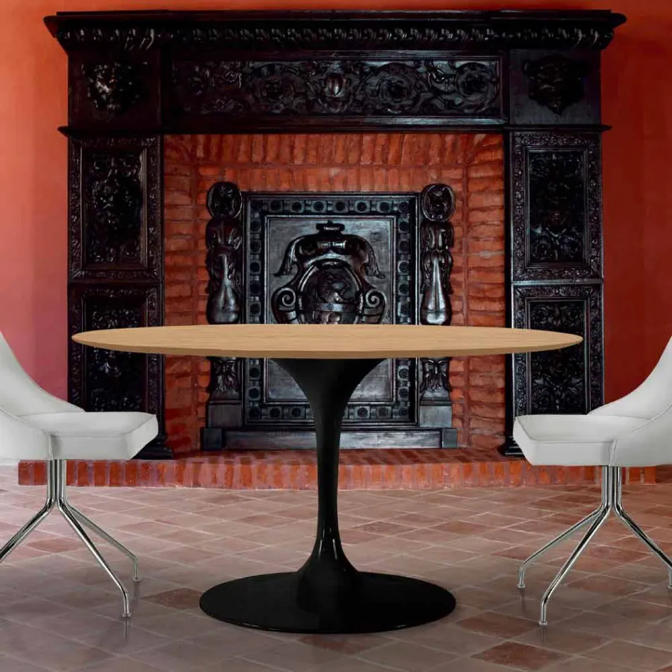 Table à manger ronde en stratifié HPL et aluminium fabriquée en Italie - Dollars Viadurini