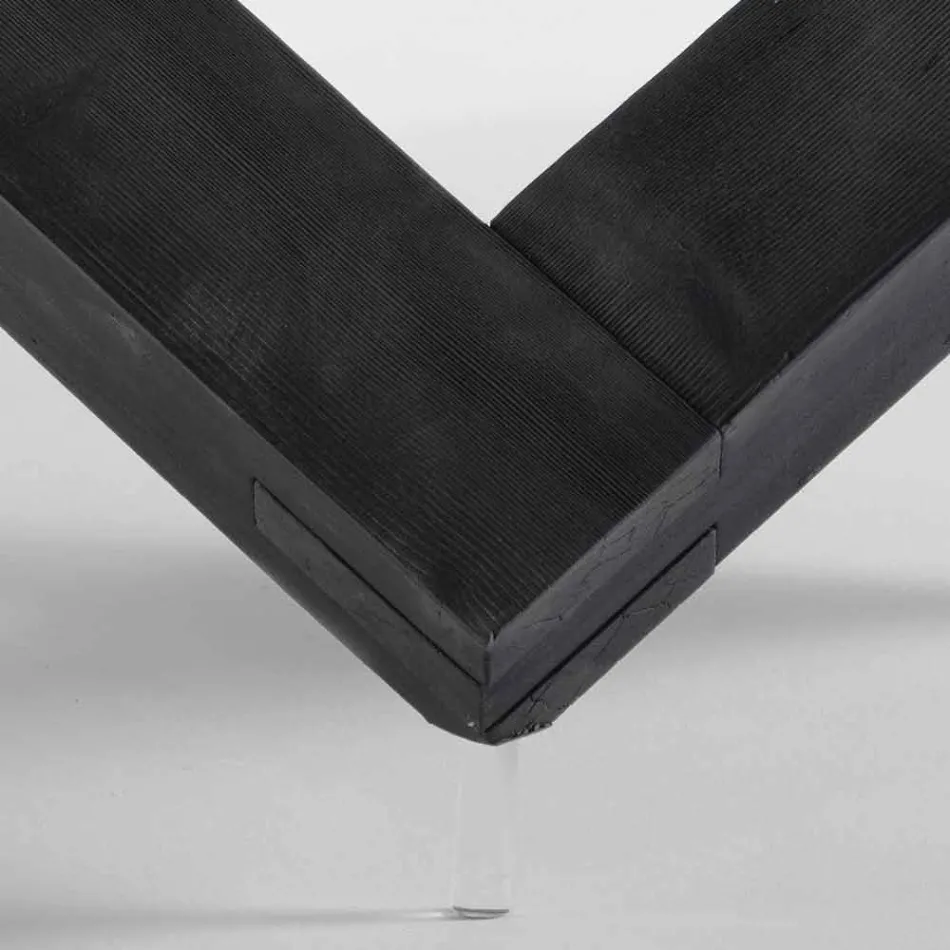 table ronde en bois avec plateau en verre Bao, design moderne Viadurini