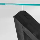 table ronde en bois avec plateau en verre Bao, design moderne Viadurini