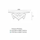 table ronde en bois avec plateau en verre Bao, design moderne Viadurini