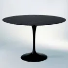 Table à manger ronde en marbre et aluminium peint Made in Italy - Superbe Viadurini