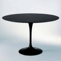 Table à manger ronde en marbre et aluminium peint Made in Italy - Superbe