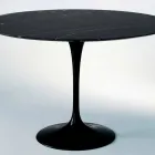 Table à manger ronde en marbre et aluminium peint Made in Italy - Superbe Viadurini