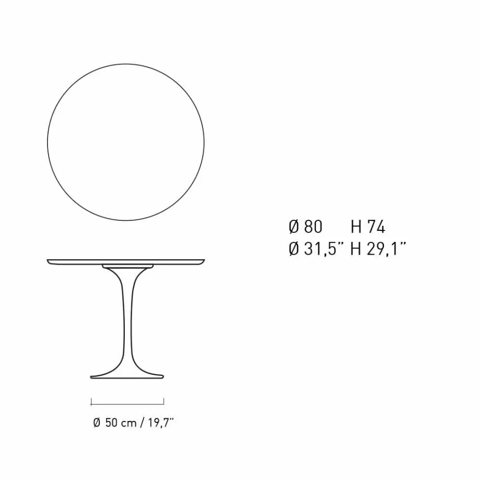 Table à manger ronde en marbre et aluminium peint Made in Italy - Superbe Viadurini
