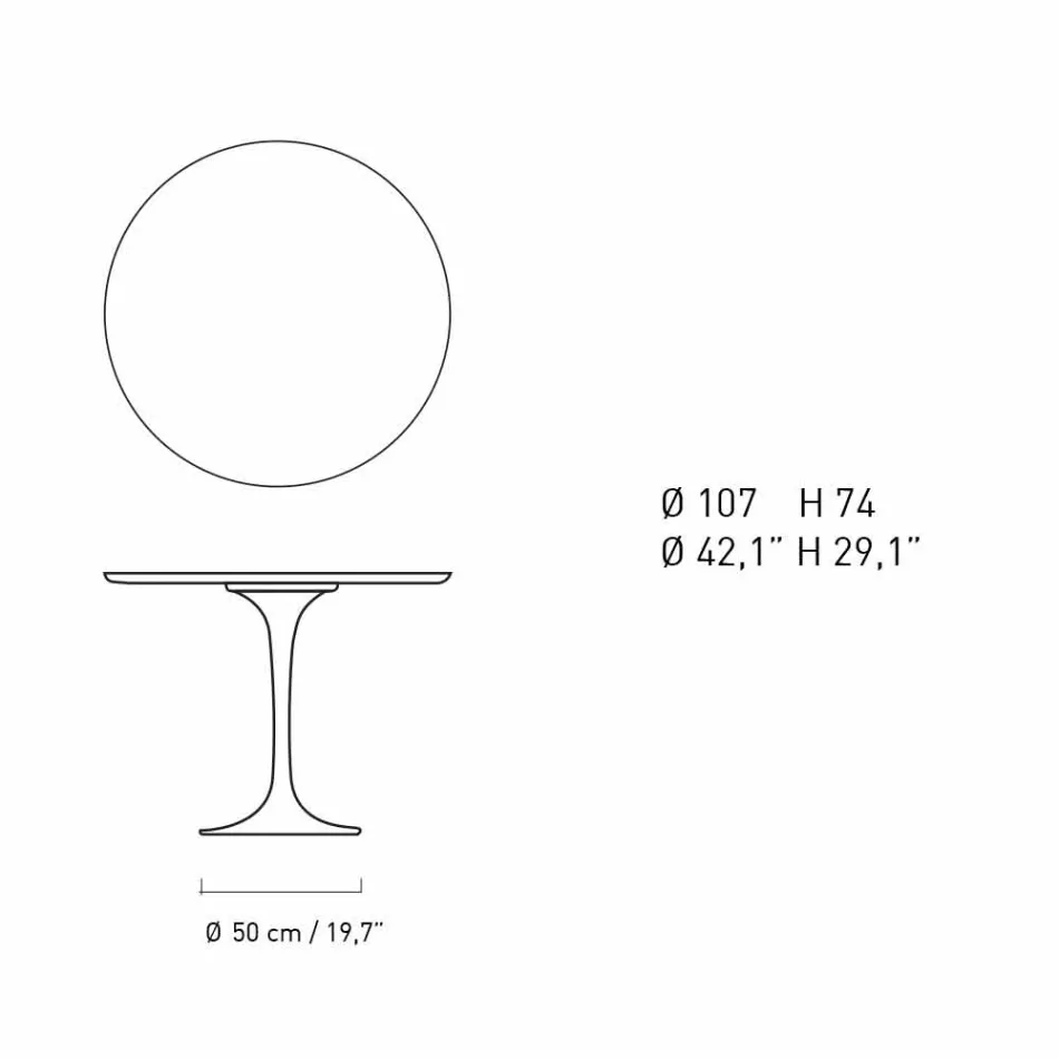 Table à manger ronde en marbre et aluminium peint Made in Italy - Superbe Viadurini