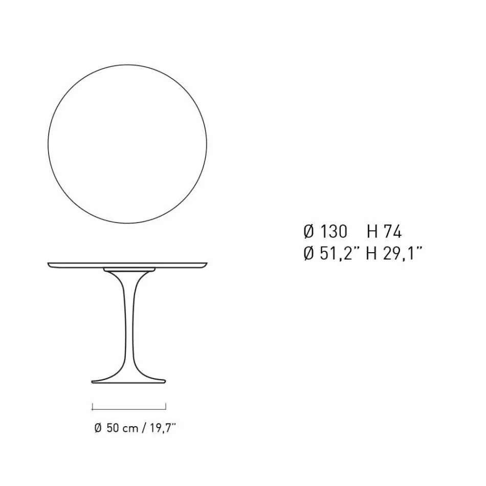 Table à manger ronde en marbre et aluminium peint Made in Italy - Superbe Viadurini