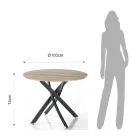 Table à manger ronde en MDF et acier - Altavela Viadurini