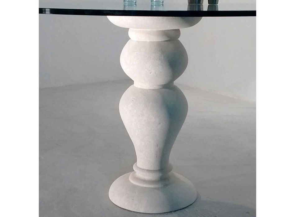 table ronde en pierre et cristal Œdipe, design classique Viadurini