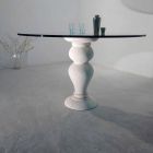 table ronde en pierre et cristal Œdipe, design classique Viadurini