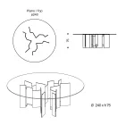 Table à Manger Ronde en Verre Extra-Clair ou Fumé Made in Italy - Thommy Viadurini