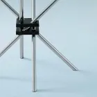 Table à manger ronde en verre trempé et acier Made in Italy - Trebbiano Viadurini