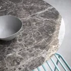 Table à manger ronde en vitrocéramique et métal Made in Italy - Alfero Viadurini
