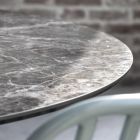 Table à manger ronde en vitrocéramique et métal Made in Italy - Alfero Viadurini