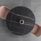 Table à manger ronde en métal et Hpl laminé Made in Italy - Bastiano Viadurini