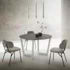 Table à manger ronde en métal et Hpl laminé Made in Italy - Bastiano Viadurini