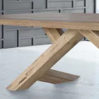 Table à manger en chêne massif disponible avec différents bords Made in Italy - Boromir Viadurini