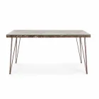Table à manger de style industriel avec plateau en MDF et verre Homemotion - Brésil Viadurini