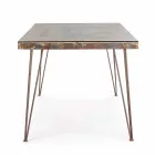 Table à manger de style industriel avec plateau en MDF et verre Homemotion - Brésil Viadurini