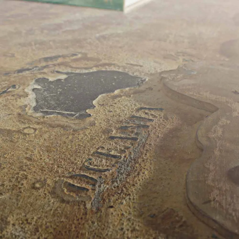 Table à manger de style industriel avec plateau en MDF et verre Homemotion - Brésil Viadurini