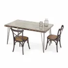 Table à manger de style industriel avec plateau en MDF et verre Homemotion - Brésil Viadurini