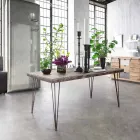 Table à manger de style industriel avec plateau en MDF et verre Homemotion - Brésil Viadurini