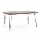 Table à manger de style industriel avec plateau en MDF et verre Homemotion - Brésil Viadurini