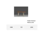 Structure de table à manger en fer et bois massif Made in Italy - Romino Viadurini