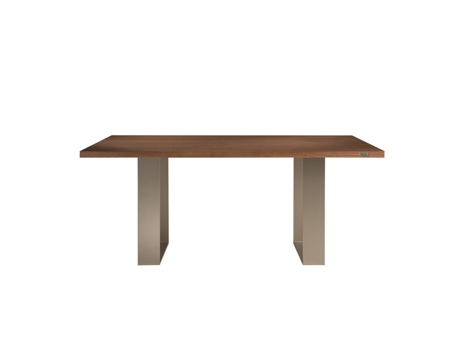 Structure de table à manger en fer et bois massif Made in Italy - Romino Viadurini
