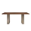 Structure de table à manger en fer et bois massif Made in Italy - Romino