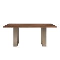 Structure de table à manger en fer et bois massif Made in Italy - Romino