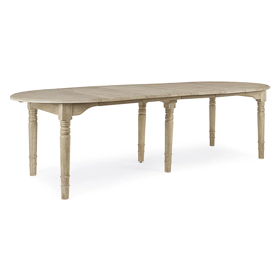 Table à manger ronde extensible jusqu'à 272 cm en bois Homemotion - Guglio Viadurini