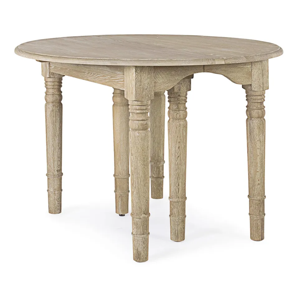 Table à manger ronde extensible jusqu'à 272 cm en bois Homemotion - Guglio Viadurini