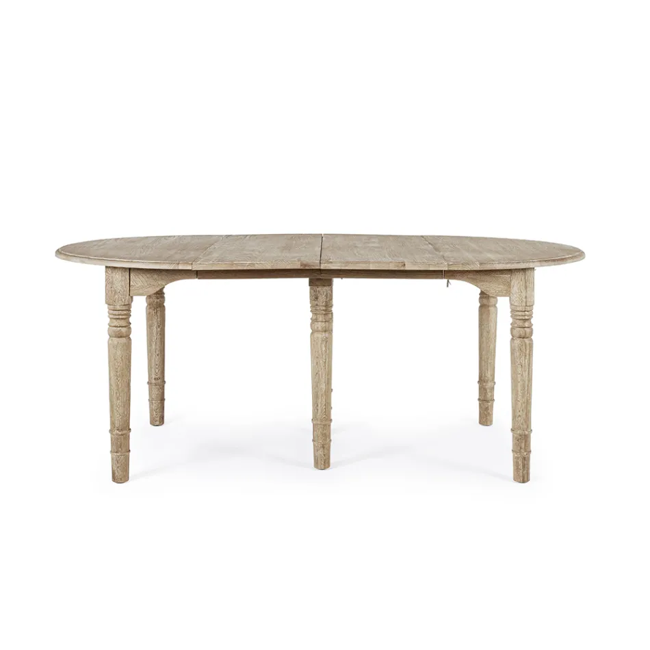 Table à manger ronde extensible jusqu'à 272 cm en bois Homemotion - Guglio Viadurini