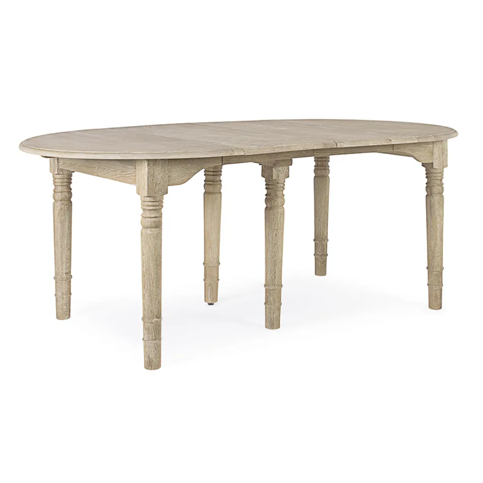Table à manger ronde extensible jusqu'à 272 cm en bois Homemotion - Guglio Viadurini