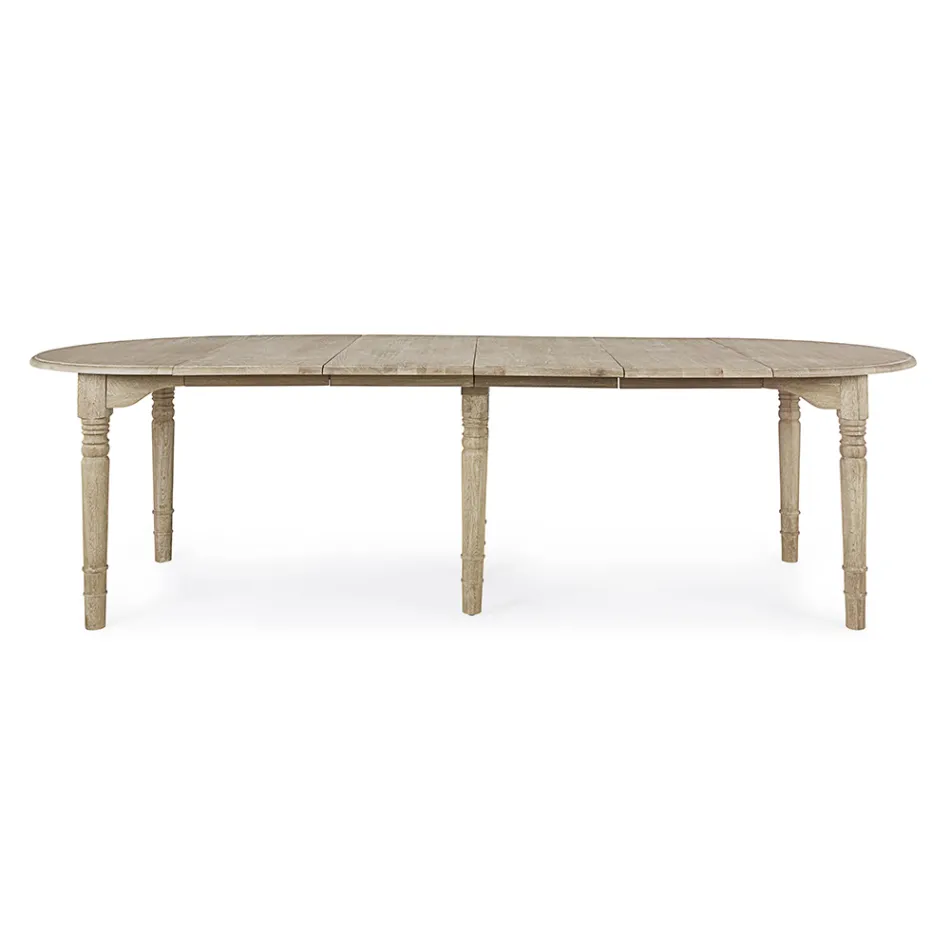 Table à manger ronde extensible jusqu'à 272 cm en bois Homemotion - Guglio Viadurini