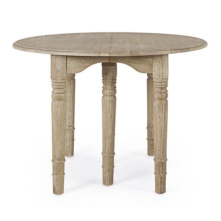 Table à manger ronde extensible jusqu'à 272 cm en bois Homemotion - Guglio Viadurini