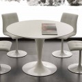 Table blanche de salle à manger fixe Topeka, de design moderne