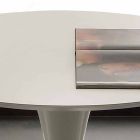 Table à manger ronde blanche Topeka, design moderne Viadurini