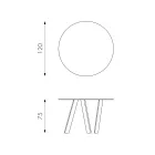 Table de salle à manger ronde Adamo avec plateau en verre, design moderne Viadurini