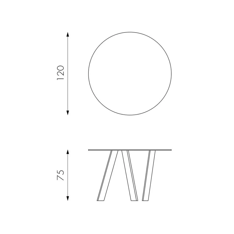 Table de salle à manger ronde Adamo avec plateau en verre, design moderne Viadurini