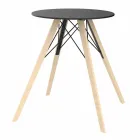 Table de Salle à Manger Ronde en Bois et Plateau Hpl, 4 Pièces - Bois Faz - Vondom Viadurini