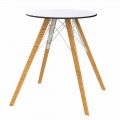 Table de Salle à Manger Ronde en Bois et Plateau Hpl, 4 Pièces - Bois Faz - Vondom