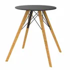 Table de Salle à Manger Ronde en Bois et Plateau Hpl, 4 Pièces - Bois Faz - Vondom Viadurini