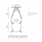 Table de Salle à Manger Ronde en Bois et Plateau Hpl, 4 Pièces - Bois Faz - Vondom Viadurini
