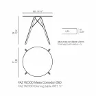 Table de Salle à Manger Ronde en Bois et Plateau Hpl, 4 Pièces - Bois Faz - Vondom Viadurini