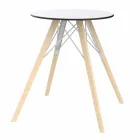 Table de Salle à Manger Ronde en Bois et Plateau Hpl, 4 Pièces - Bois Faz - Vondom Viadurini