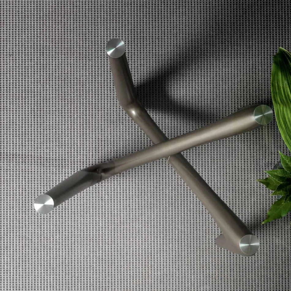 Table à manger ronde en verre transparent et pieds en polyuréthane - Stalto Viadurini