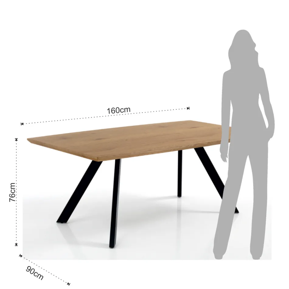 Table de salon avec pieds en acier et plateau en MDF - Terullio Viadurini