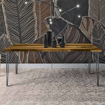 Table de salon en chêne et résine époxy colorée fabriquée en Italie - Magnus Viadurini